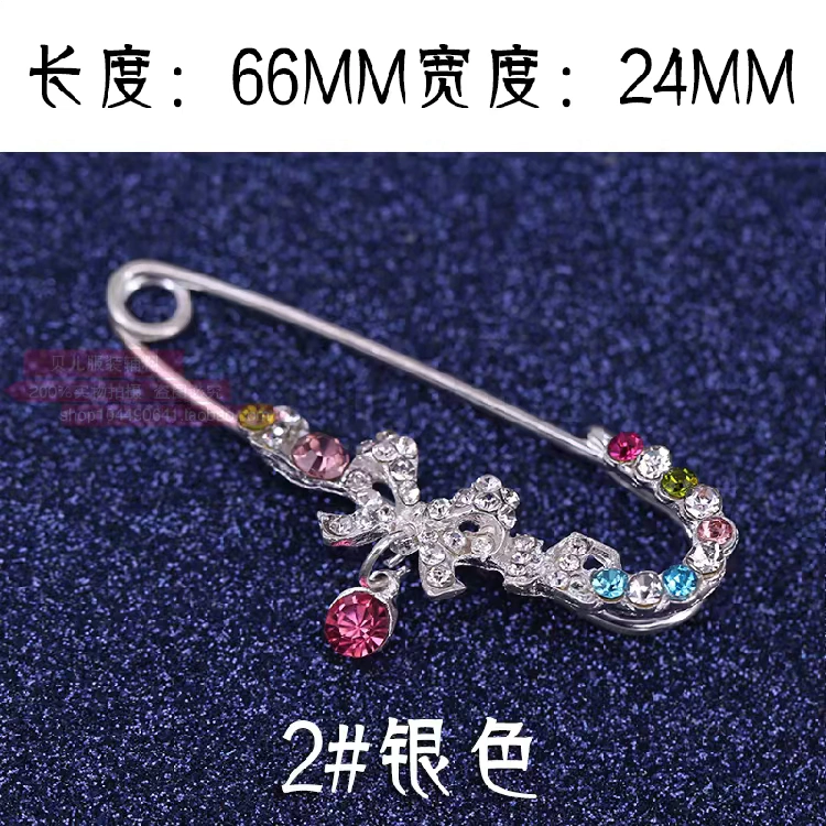 Khăn quàng cổ Nhật Bản và Hàn Quốc Pin thời trang Hoa Trâm chấm bi Trâm Màu rhinestone Trang trí cổ áo 65mm - Trâm cài