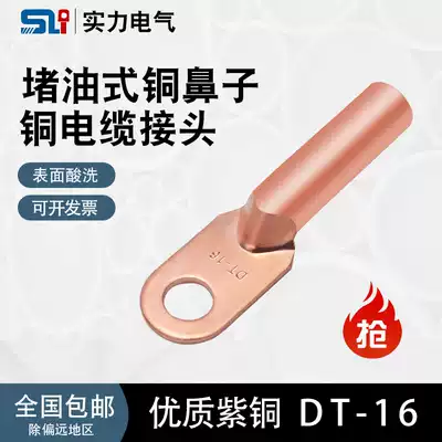Copper terminal DT-16 square oil plugging type copper cable terminal copper lug wiring voltage terminal purple copper wire nose B