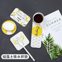 Silicon Algae Mud Suction Cup Mat Wash Terrace Cup Mat Water Absorbent Waterproof Cushion Kieselguhr Soap Mat Soap Box Toilet Toothbrush Cup Mat