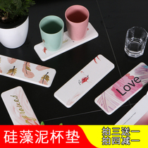 ins silicon algae clay cup mat water suction speed dry heat insulation mat wash table soap cushion tea cup cushion creative cushion