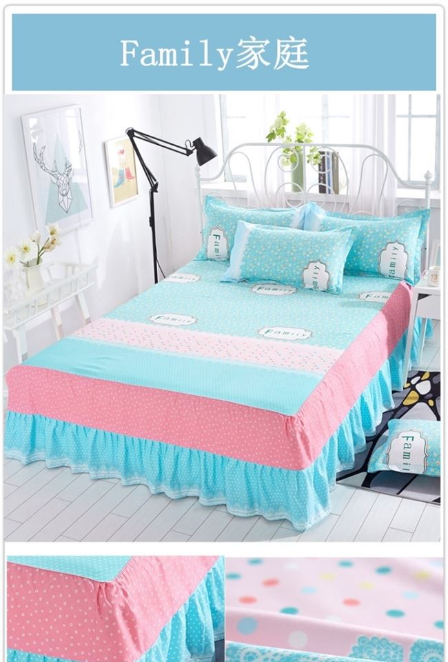 Giường ngủ kiểu váy ngủ kiểu giường ngủ đơn mảnh 1,2 m 1,5 m công chúa gió đôi giường bé trai - Váy Petti ga giường viền họa tiết