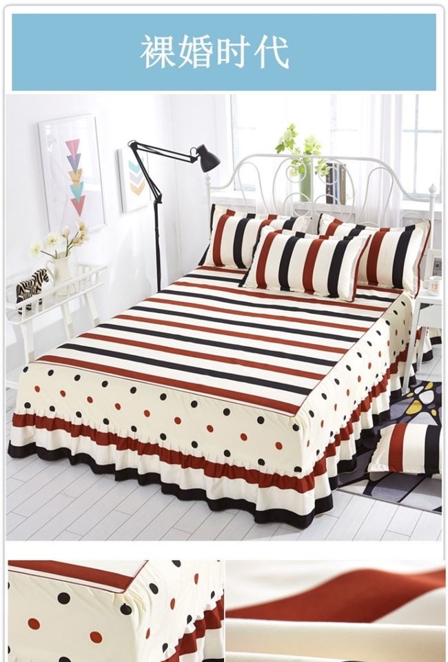 Giường ngủ kiểu váy ngủ kiểu giường ngủ đơn mảnh 1,2 m 1,5 m công chúa gió đôi giường bé trai - Váy Petti ga giường viền họa tiết