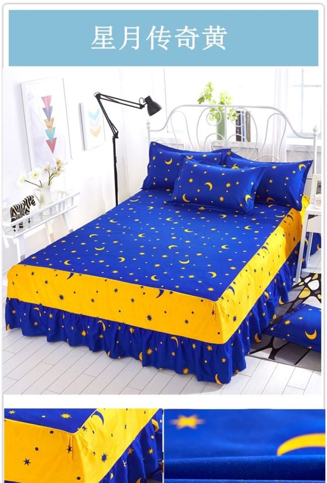 Giường ngủ kiểu váy ngủ kiểu giường ngủ đơn mảnh 1,2 m 1,5 m công chúa gió đôi giường bé trai - Váy Petti ga giường viền họa tiết
