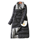 Reversible Thin Down Jacket Women's 2023 New Mid-Length Over-the-Knee Reversible Thin Large Size Winter Jacket