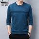 Gold Shield Thin Cardigan Men's Round Neck Pullover Long Sleeve T-Shirt Knitted Bottoming Shirt Autumn Solid Color Cashmere Sweater Sweater T