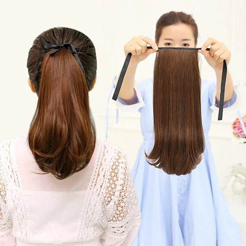 Net Red Horsetail Wig Mantail Women Roll Hair Short Medium Long Strap Type Pear Flower Long Curly Hair Large Wavy Hair Slice Mati Braid