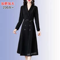 200 Jin waist long sleeve dress large size womens autumn and winter new professional base skirt fat mm suit dress