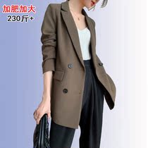 Fat sister long suit coat women Spring and Autumn New 200kg Korean version of professional dress hidden meat thin tide