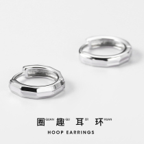 Designer 925 silver earrings for men and women Korean version of simple personality single irregular creative ear buckle temperament trendsetter