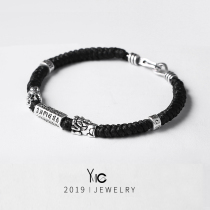 925 silver Pixiu bracelet mens summer Korean version tide braided hand rope The year of life red rope Niche design simple student