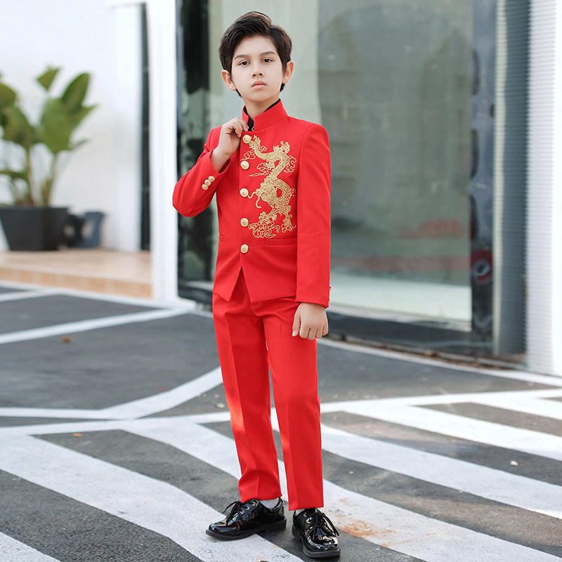 Children's suits boys small suits model catwalk piano performance Zhongshan suit little host dress handsome