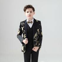 Flower boy dress suit childrens small suit model catwalk piano performance small host suit handsome