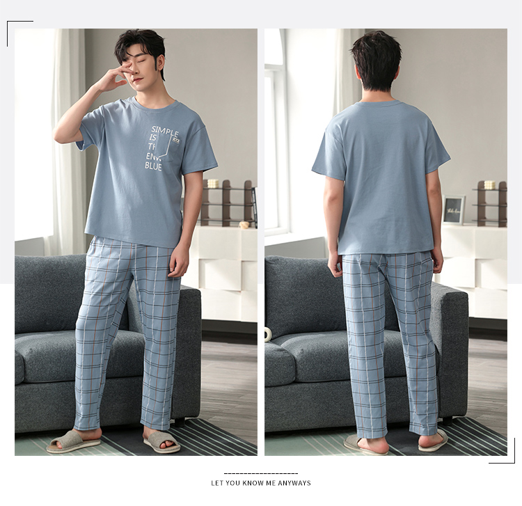 顶瓜瓜 男士 纯棉睡衣 家居服套装 图6