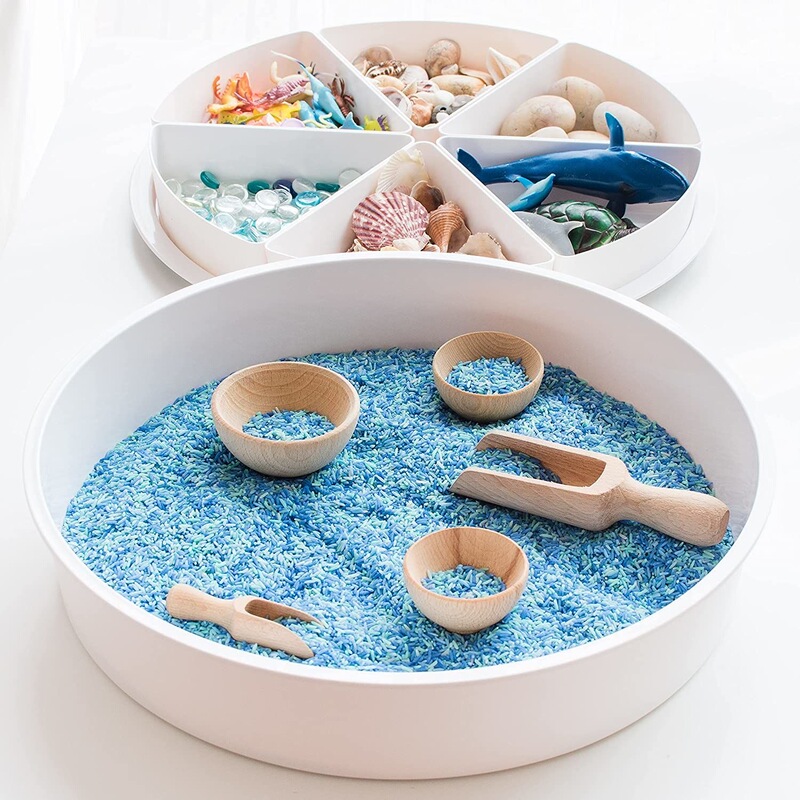 Sensory Tray for Children's Play Scene Setup, Divided Montessori Reggio Toys Storage, Sensory Playtray Sensory Tray for Children's Play Scene Setup, Divided Montessori Reggio Toys Storage, Sensory Playtray