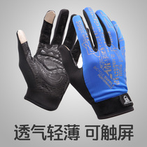 Summer outdoor mountaineering Hiking sports cycling Full finger half finger gloves Men and women thin non-slip driving touch screen breathable