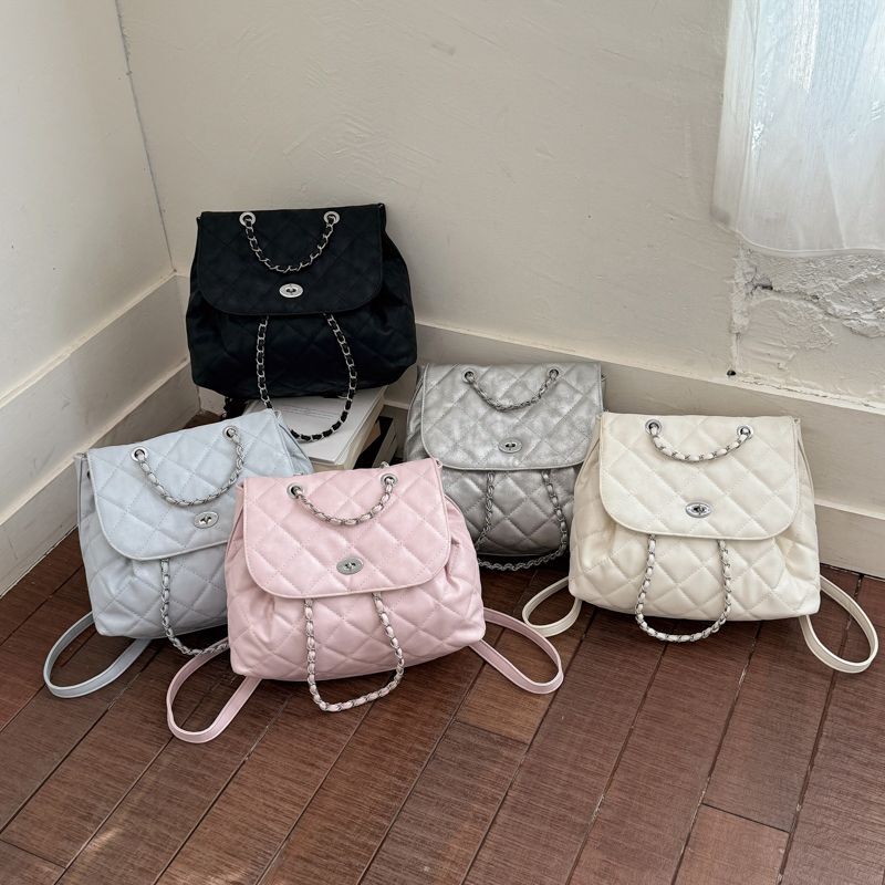 Chanel-Style Women's Backpack 2026 New Korean Niche Backpack Versatile Casual Travel Hiking Bag Chanel-Style Women's Backpack 2026 New Korean Niche Backpack Versatile Casual Travel Hiking Bag