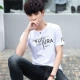 Mùa hè 2018 9,9 nhân dân tệ áo thun ngắn tay nam cổ tròn Slim áo sơ mi tay dài tay áo sinh viên quần áo nam