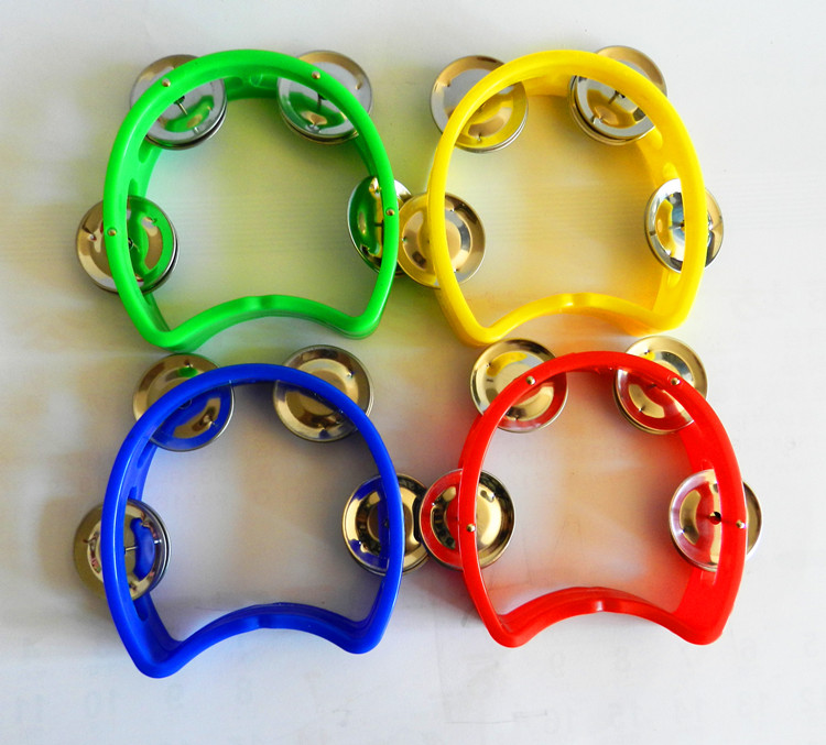 Orff trẻ em bộ gõ giáo dục sớm dạy đồ chơi âm nhạc màu hình bán nguyệt 4 chuông reo nhựa bộ nhạc cụ đồ chơi