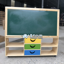 Kindergarten children double-sided mobile color blackboard cabinet magnetic drawing board multi-function storage writing drawing cabinet