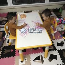 Kindergarten plastic table and chair set children graffiti liftable learning toy table Baby Home small table