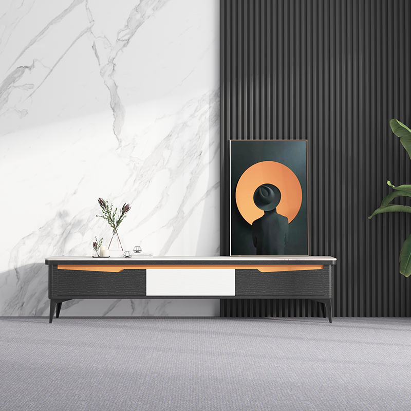 Modern minimalist wind-style Home Size Living room Bosteel Stone Pole minimalist TV cabinet Tea Cabinet Composition Suit
