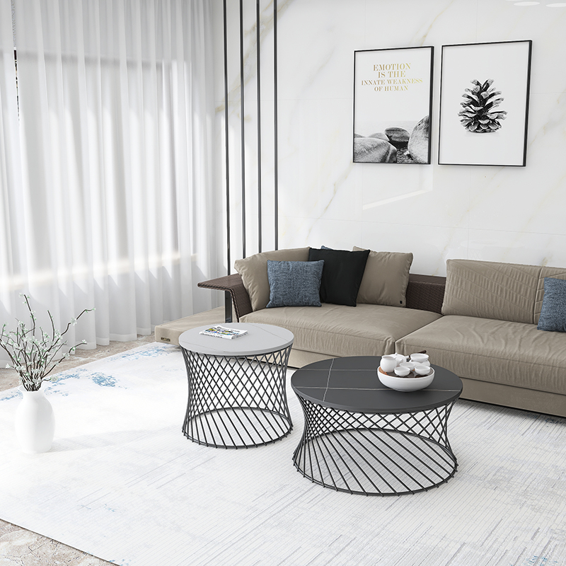 Creative design Living room New type of rock plate Size round several combinations tea table minimalist modern table Several Nordic minimalist sides a few