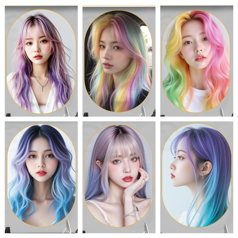 Oval 2026 New Trendy Hair Salon Hairstyle Chart Self-Adhesive Poster Wall Sticker Waterproof Decorative Painting Oval 2026 New Trendy Hair Salon Hairstyle Chart Self-Adhesive Poster Wall Sticker Waterproof Decorative Painting