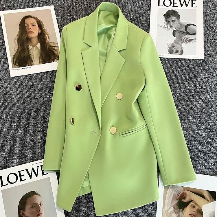 Candy Green Blazer for Women, 2026 Spring and Autumn New Style, Petite Design, British Style, Fashionable and Elegant Suit