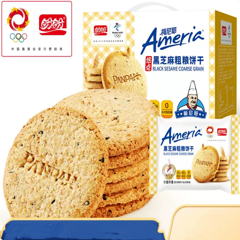 【盼盼】梅尼耶黑芝麻粗粮饼干468g约26包