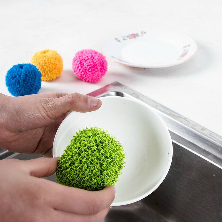 Color fiber does not hurt the pot rice cooker tableware washing pot washing dishes Kitchen powerful decontamination cleaning ball cleaning brush