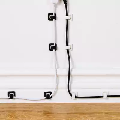 Anti-winding self-adhesive cable manager Power cord fixing card clip Network cable Data cable fixing buckle 18 pieces