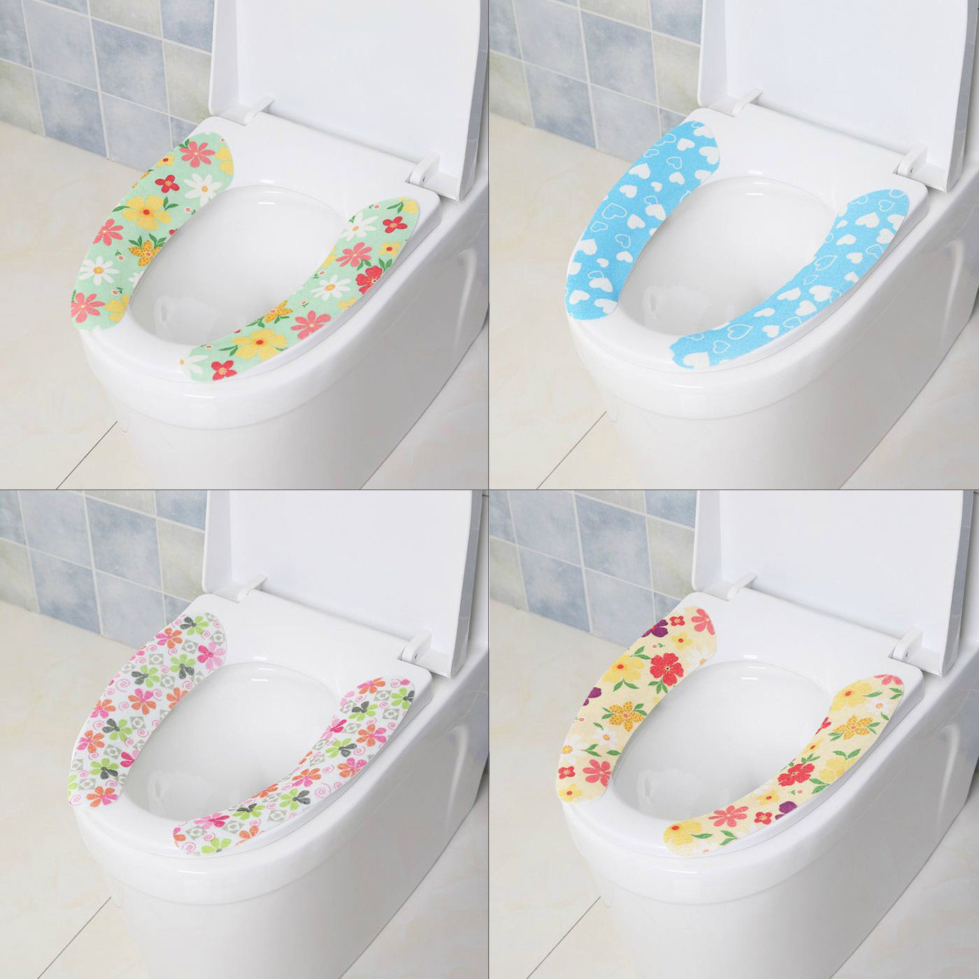 Flannel warm toilet pad printing electrostatic adsorption non-trace adhesive toilet paste toilet seat warm paste toilet cover
