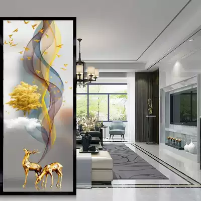 Modern simple art glass screen partition wall living room entrance aisle dressing room frosted light transparent tempered