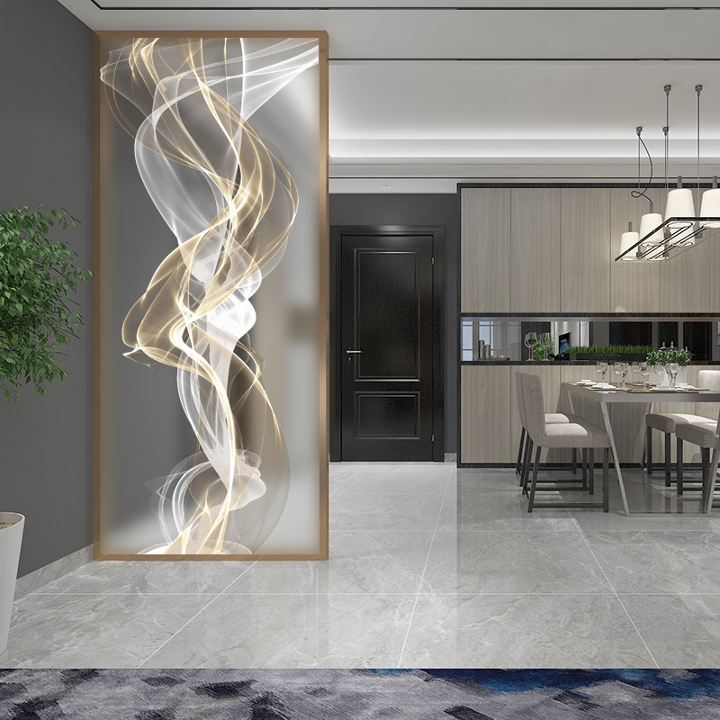 Modern Light Luxury Art Glass Screen Partition Frosted Light Transmission Living Room Bath Hyun Guan Dry Wet Partition TV Background Wall