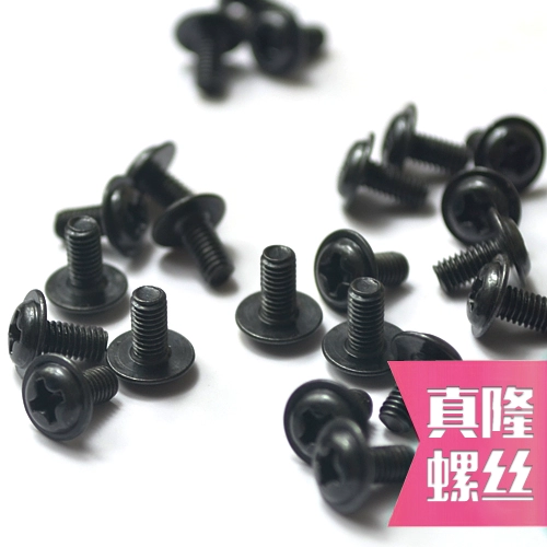 Шйм-кросс-слот BK Полу циркулярная головка с прокладкой винт черная головка диска винт M2M2.5m3m3.5m4m5m6