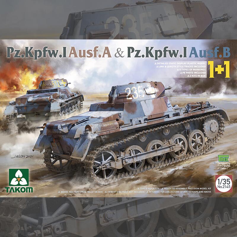 In Stock [Sanhua Takom] 2145 1/35 Type 1 Tank a and B Models 1+1 Set (Includes Two Tanks)