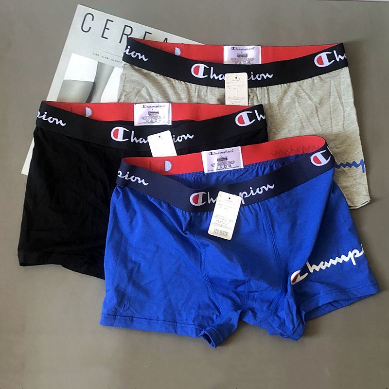 Champion Trendy Men's Underwear Pure Cotton Boxer Briefs Mid-Waist Summer Thin Comfortable Cotton Simple Men's Boxer Briefs