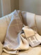 Light Luxury Wool Cashmere H Letter Blanket, Air Conditioning Quilt, Office Throw Blanket, Living Room Sofa Blanket, Home Decor Item