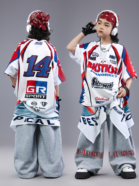 Children's Hip-Hop Performance Costumes, Hip-Hop Boys' Performance Outfits, Hip-Hop Drum Set Girls' Cool and Trendy Autumn Dance Costumes — 2