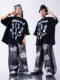 街舞儿童潮服男童hiphop嘻哈潮牌套装夏破洞牛仔裤女童爵士舞服装