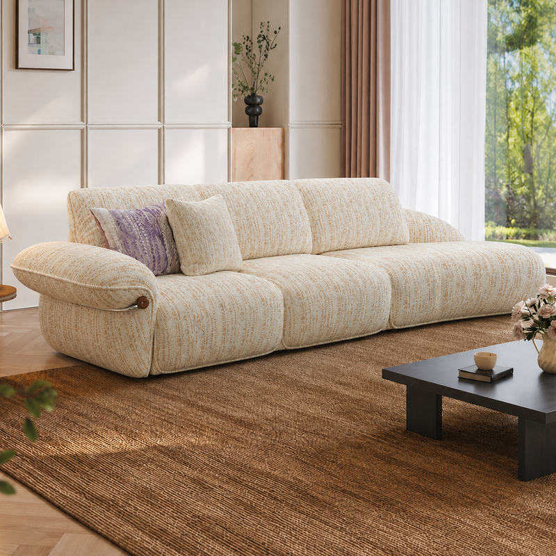 Indoor Furniture, Evening Breeze Sofa, French Cream Style, Removable and Washable Curved Sofa, Mid-Century Style, Homestay, Home Use, Straight Row Sofa Indoor Furniture, Evening Breeze Sofa, French Cream Style, Removable and Washable Curved Sofa, Mid-Century Style, Homestay, Home Use, Straight Row Sofa