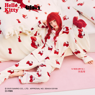 tbh野兽派HelloKitty法兰绒家居服/拖鞋女