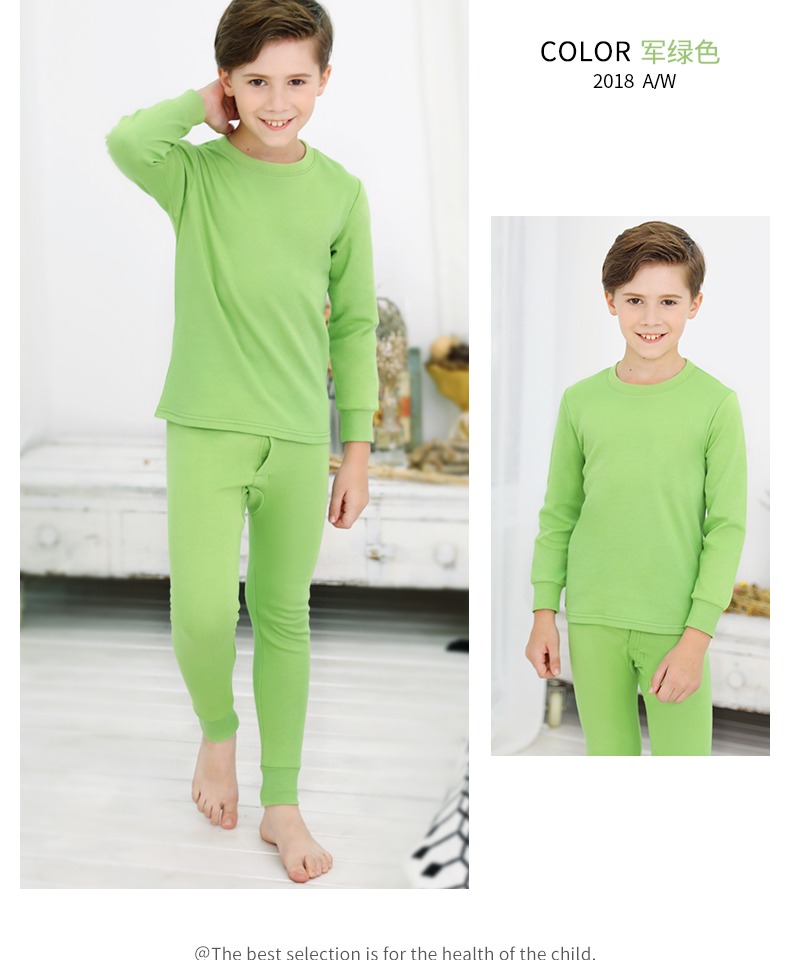 Đồ lót trẻ em Liuyi đặt cotton cho bé quần áo dài tay mùa thu đồ ngủ trẻ em lớn chạm đáy đồ lót nhiệt cotton đồ thú cho bé