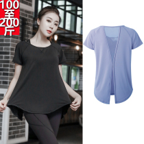 Increase code 200 catty mm Sport blouse Women Loose Fitness Room Yoga Service Loose breathable quick dry short sleeve t-shirt