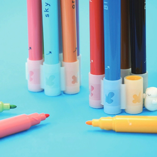 Детский маленький комплект, цветные карандаши с капюшоном, акварель, безопасные мелки, канцтовары на водной основе, защитная переносная система хранения