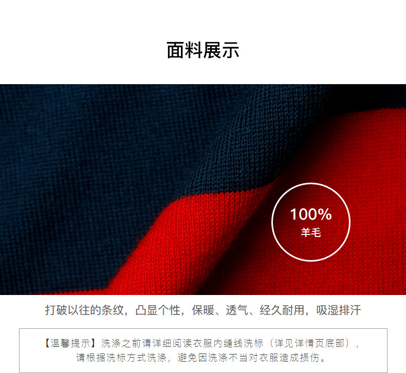 Шерстяной трикотажный демисезонный свитер, круглый воротник                    