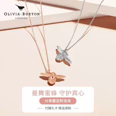 olivia burton UK imported 3D bee necklace ob choker fashion pendant jewelry for girlfriend