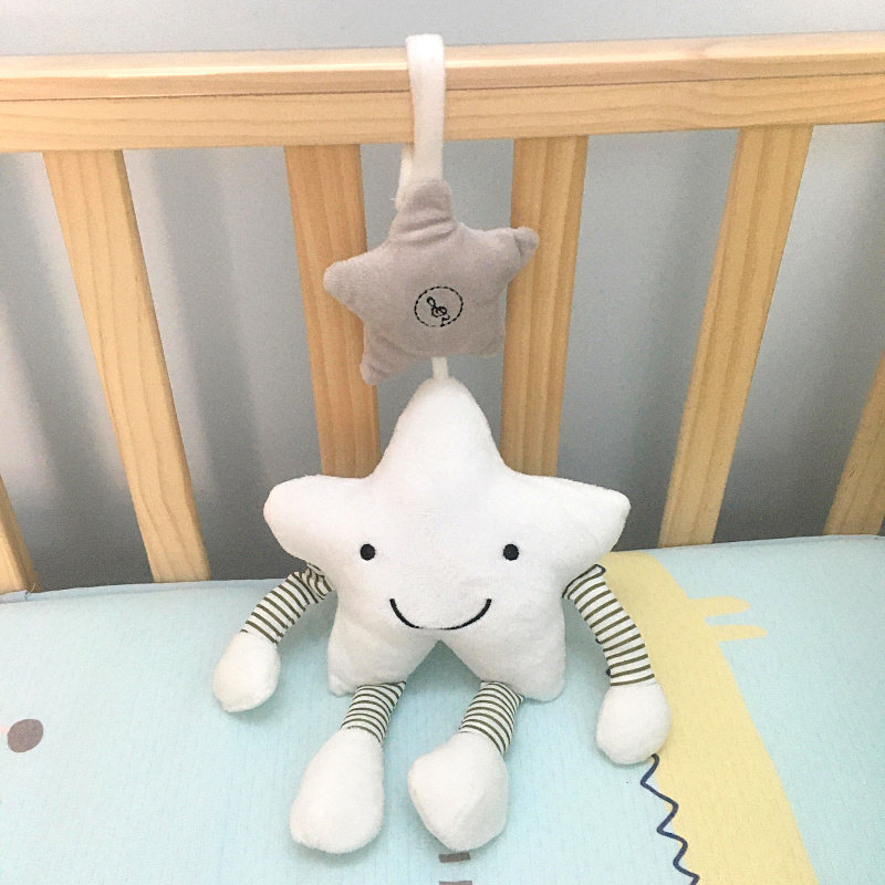 Newborn baby rattle stroller bed pendant star music wind chime toy 0-3-6 month baby plush doll