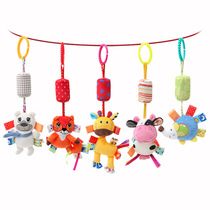 Baby 0-1 year old comfort toy infant plush doll wind chime animal cartoon bell stroller pendant bed hanging