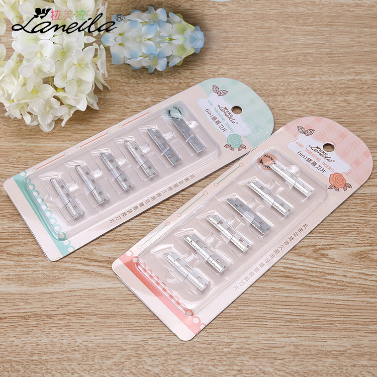 Latin American Lapel Brow Knife Blade Stainless Steel Professional Shaved Brows Shaved Eyebrow 6 Pieces Lasting Durable Beauty Makeup